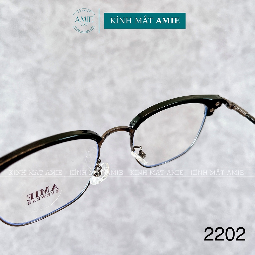 Mắt kính cận vuông AMIE Eyewear gọng kính kim loại nam đơn giản thời trang 2202