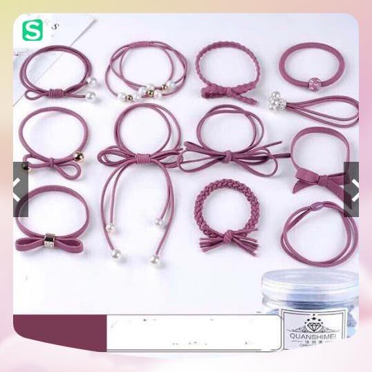 (Phụ kiện xinh) Hộp 12 chiếc chun buộc tóc cực yêu cho bạn gái