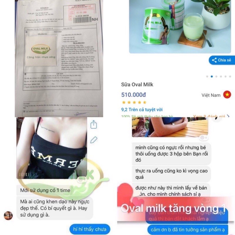 NỞ NGỰC NHANH 5 - 10CM, TĂNG SIZE VÒNG 1 NHANH Hiệu Quả Với Oval Milk Tăng Vòng 1 Tăng kích thước vòng 1 Săn Chắc V1