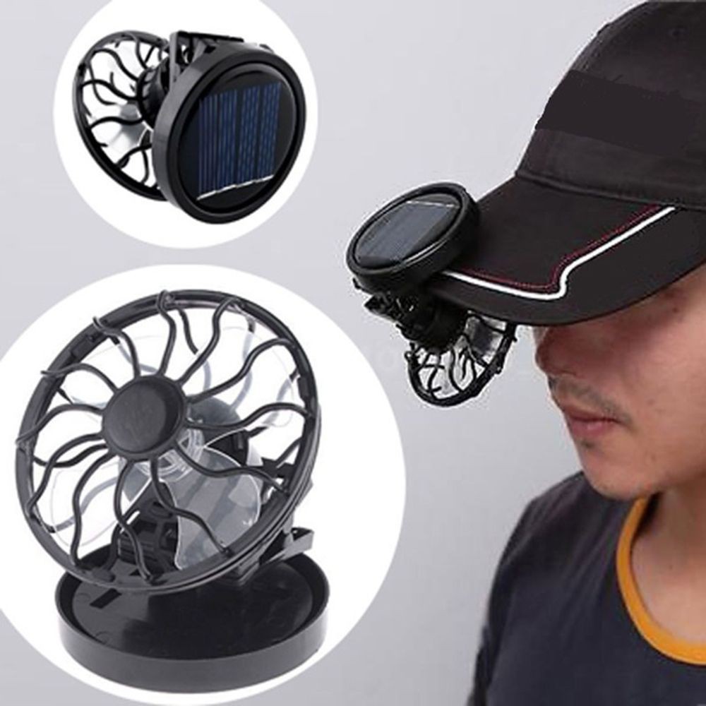 QUẠT MINI GẮN MŨ LƯỠI TRAI DÙNG NĂNG LƯỢNG MẶT TRỜI