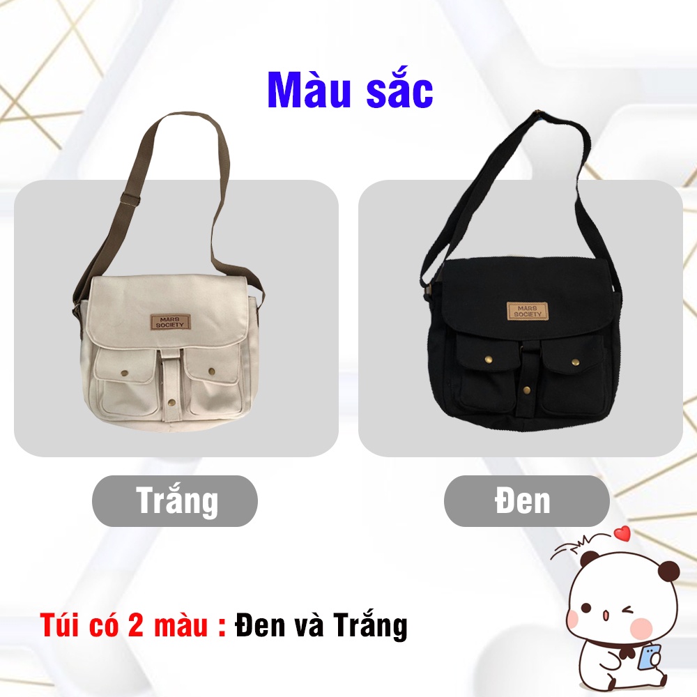 Túi Đeo Chéo Nam Nữ Unisex Đi Học Phong Cách Hàn Quốc Chất Liệu Vải Cavas Hot Trend 2022