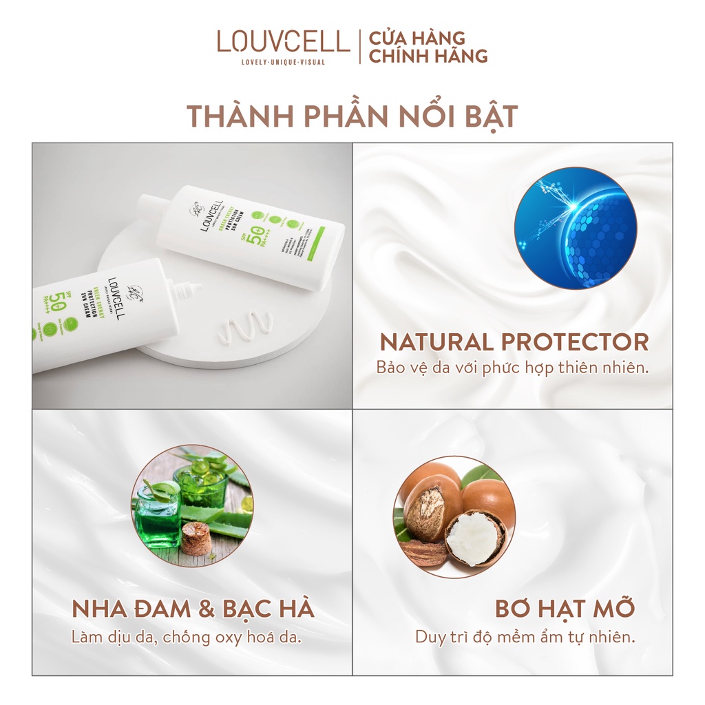 Kem chống nắng toàn thân SPF 50 Louv Cell Green Energy Protection Sun Cream 200 ml