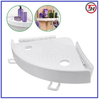 Kệ nhựa tam giác dán góc tường nhà tắm kệ treo đồ, kệ treo góc chân hút cao su