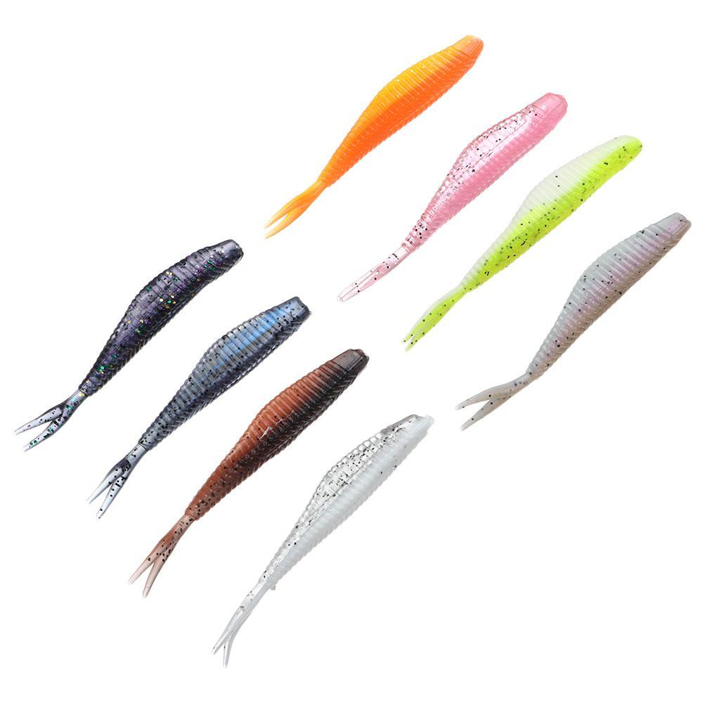 MUVAKO Bộ 20 Mồi Câu Cá Hình Giun Màu Sắc Linh Hoạt