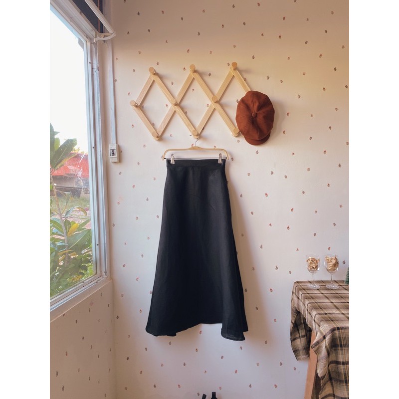 Váy linen Bay Bay đen - 0303studio ✿- bản 100cm | BigBuy360 - bigbuy360.vn