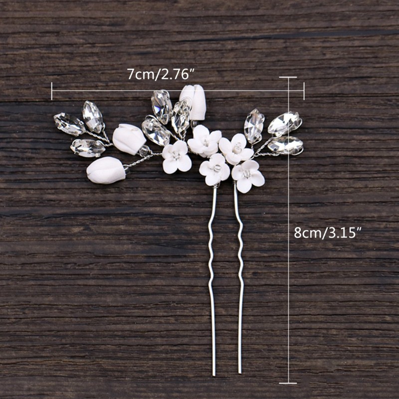 OUT Bride Hairpins Wedding Luxury Decoration Headwear Jewelry Floral Elegant Stick