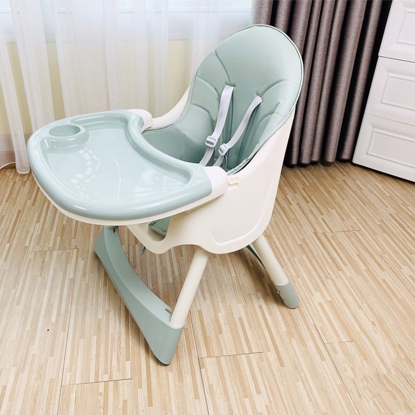 Ghế ăn dặm đa năng điều chỉnh độ cao 9BABY kèm mặt bàn dành cho bé từ 6 tháng chịu lực tới 70kg Màu Xanh Lá