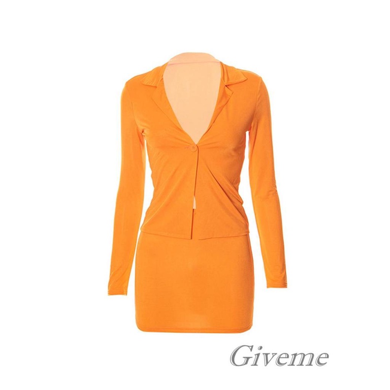 Set Áo Thun Dài Tay Cổ Tròn + Chân Váy Ôm Thời Trang Nữ