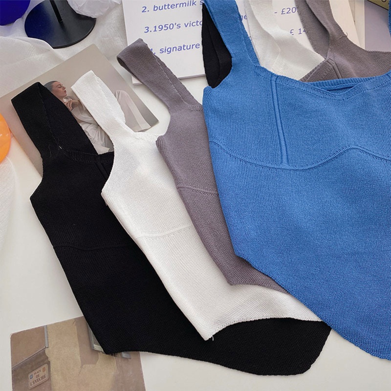 Áo Crop Top Hai Dây Cổ Chữ U Thời Trang Gợi Cảm