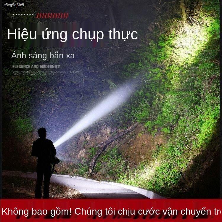 【2021】LED ánh sáng mạnh sạc kho báu đèn pin hộ gia đình trường bền tự vệ lực lượng đặc biệt tầm xa siêu