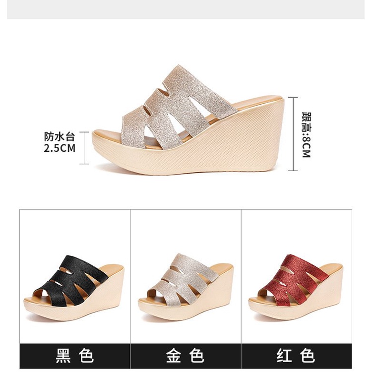 Dép đế xuồng quai kiểu ánh kim