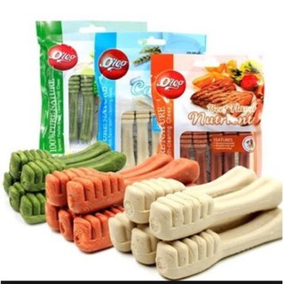 Đồ Ăn Vặt Xương Gặm Sạch Răng Hình Bàn Chải Calcium Vị Bò Sữa Bạc Hà Org 90g