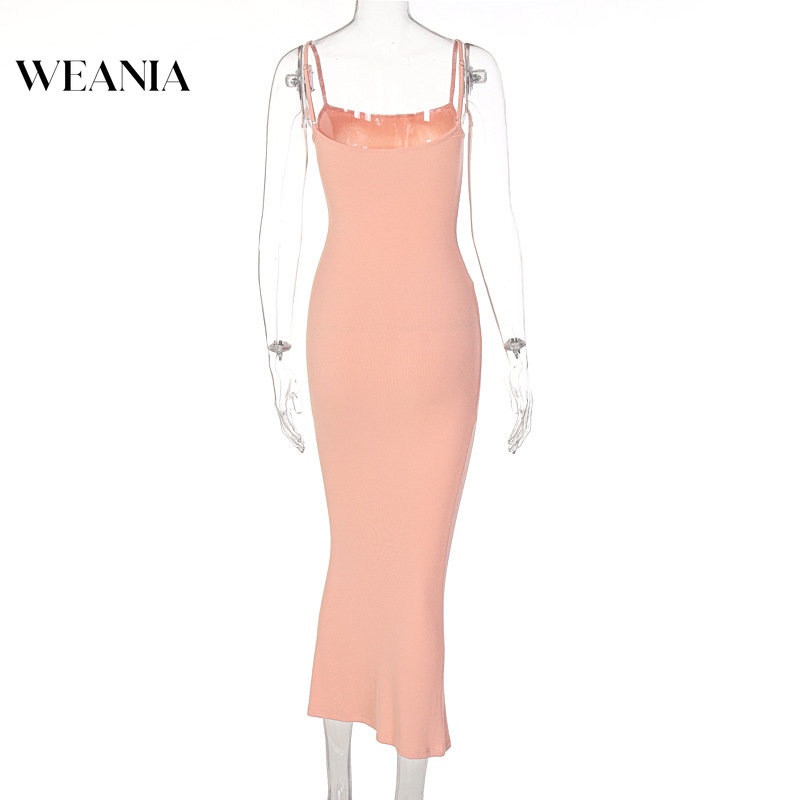 Đầm Hai Dây Màu Trơn Thiết Kế Mỏng Kiểu Dáng Đơn Giản Thời Trang Dành Cho Nữ