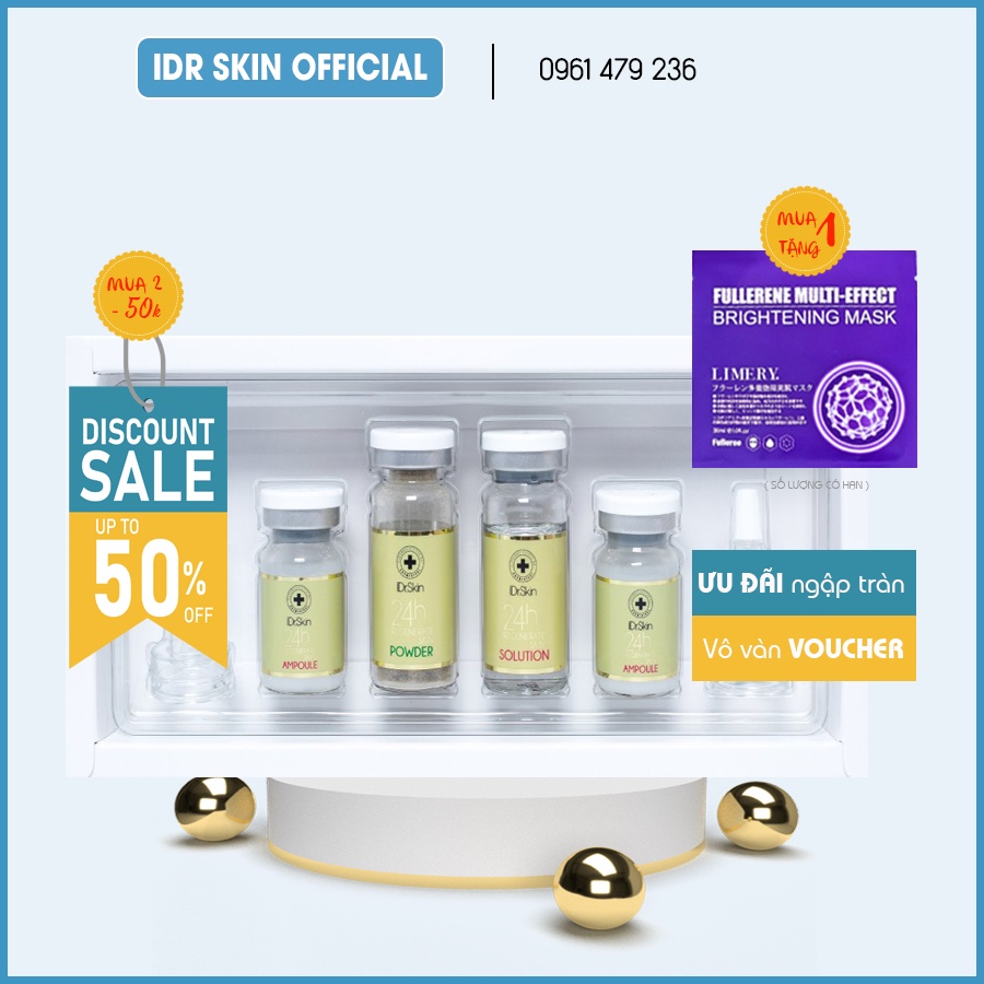 Vi kim tảo biển 24h IDr Skin_ IDr Skin 24h Regeneate loại bỏ tất cả loại mụn và đều màu da (comb 5 lọ)