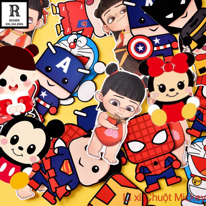 Bao Lì Xì Hoạt Hình Sửu nhi - Con Trâu Marvel Doremon Pikachu TẾT Tân Sửu 2021 (COMBO 10 BAO)