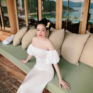 ĐẦM PHI LỤA CÚP NGỰC TAY PHỒNG