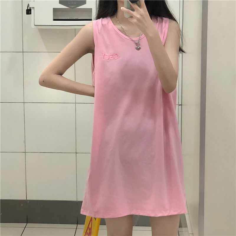 Áo Thun Nữ Không Tay Dáng Rộng Phong Cách Hàn Quốc Trẻ Trung