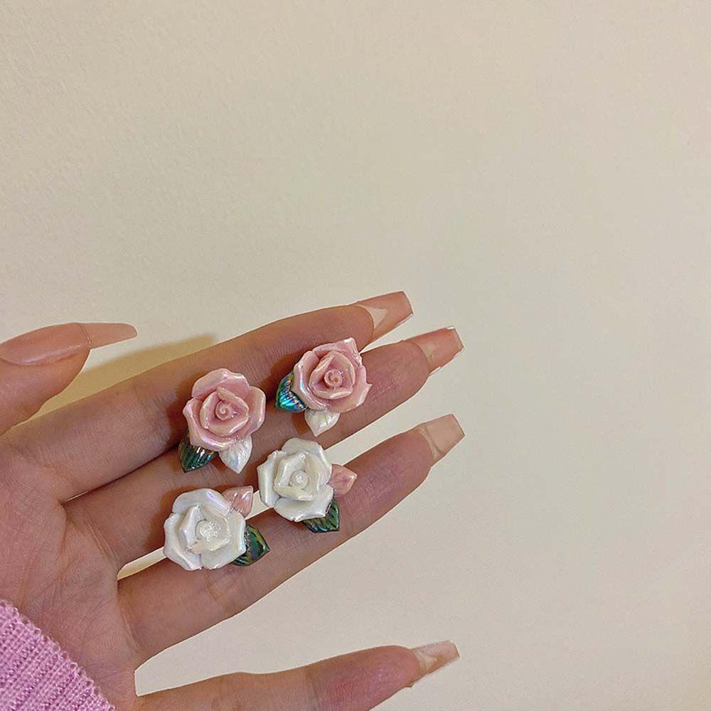 Khuyên Tai Nhựa Resin Hình Học Đơn Giản Hợp Thời Trang Cho Nữ