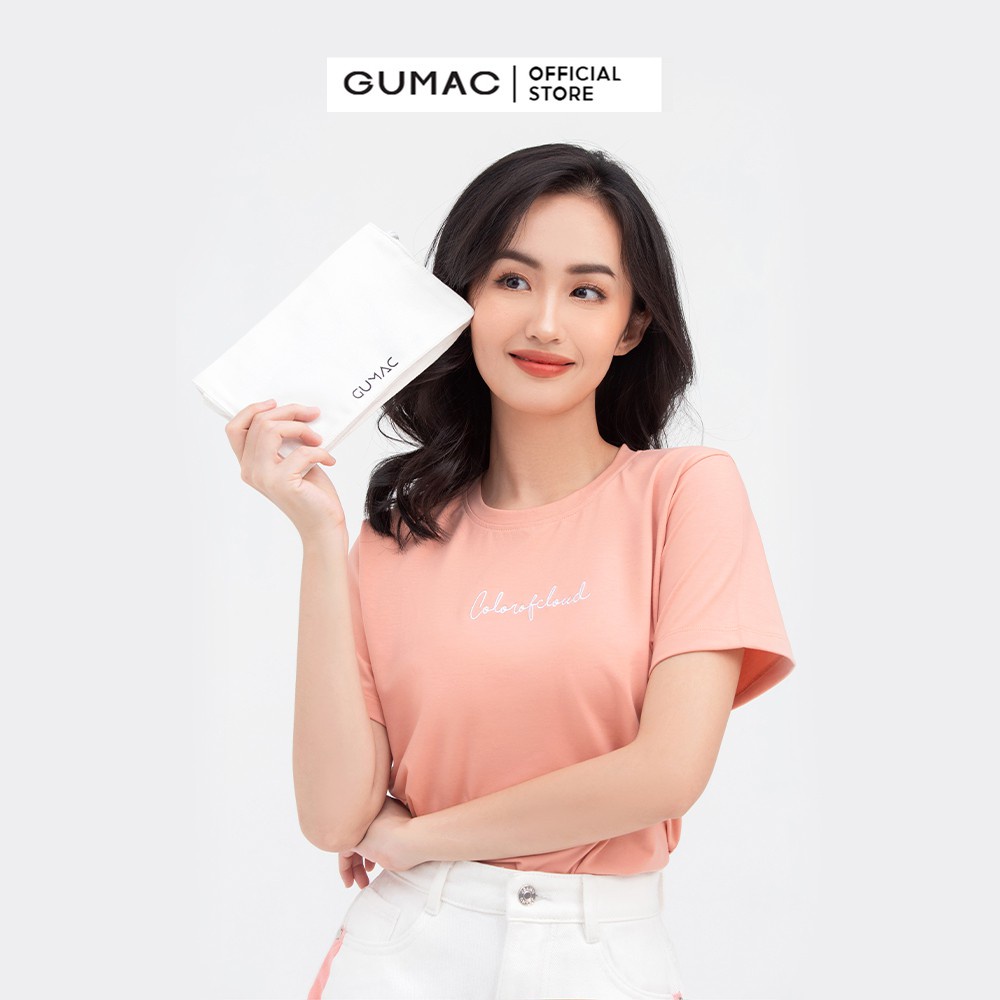 [Mã WABRGUM giảm 10% tối đa 30K đơn 99K] Áo thun nữ cổ tròn thêu chữ GUMAC nhiều màu cá tính ATC03059 | BigBuy360 - bigbuy360.vn