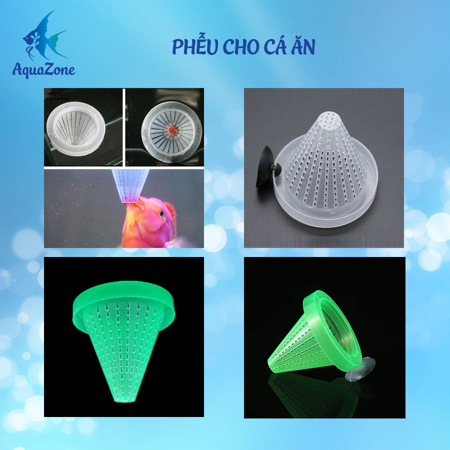 Phễu nhựa cho cá ăn tiện lợi, không kèm cục hít