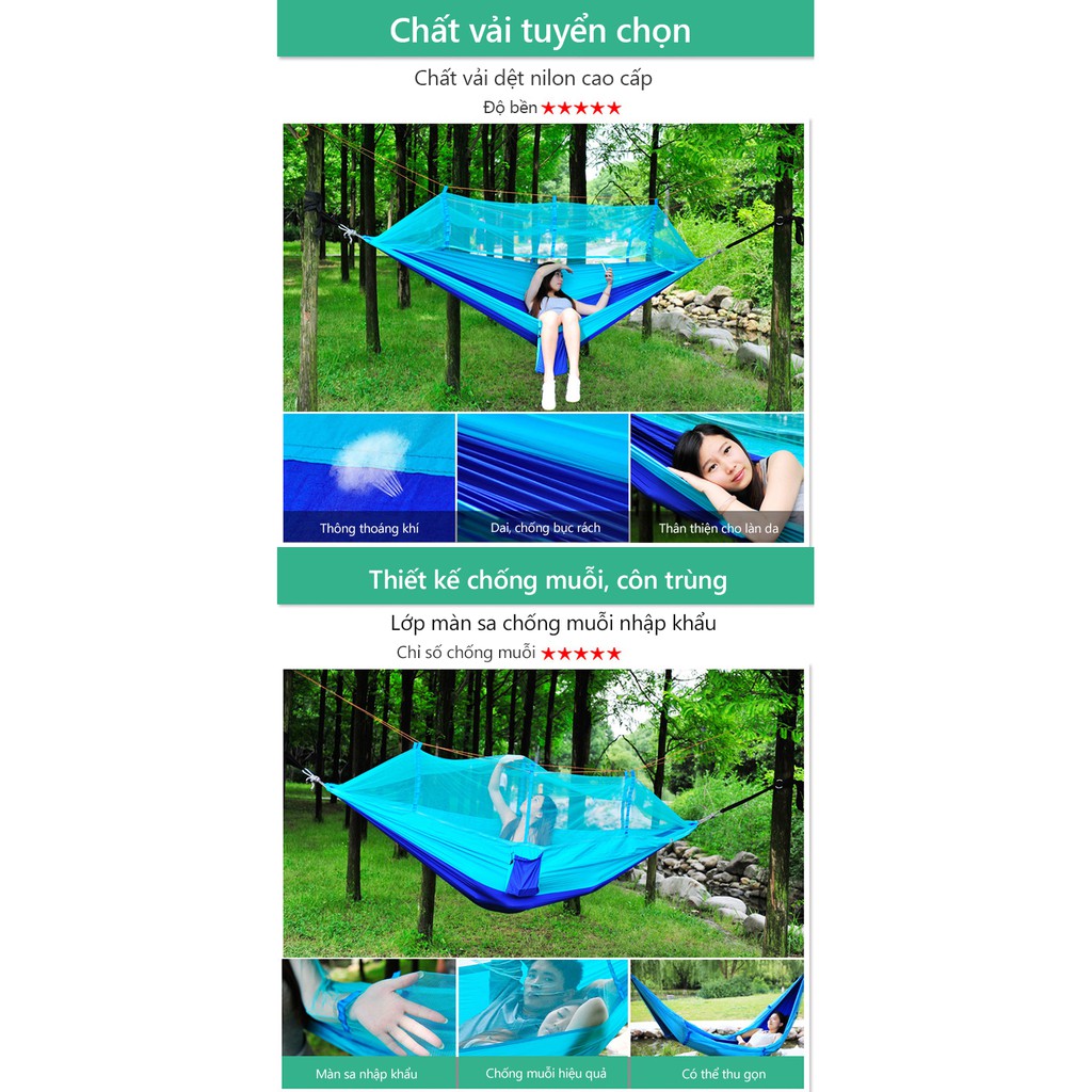 FU23OR/FU23BL Võng dù võng mùng võng vải có màn mùng chống muỗicỡ lớn võng picnic võng đôi võng đẹp superbank908 | BigBuy360 - bigbuy360.vn