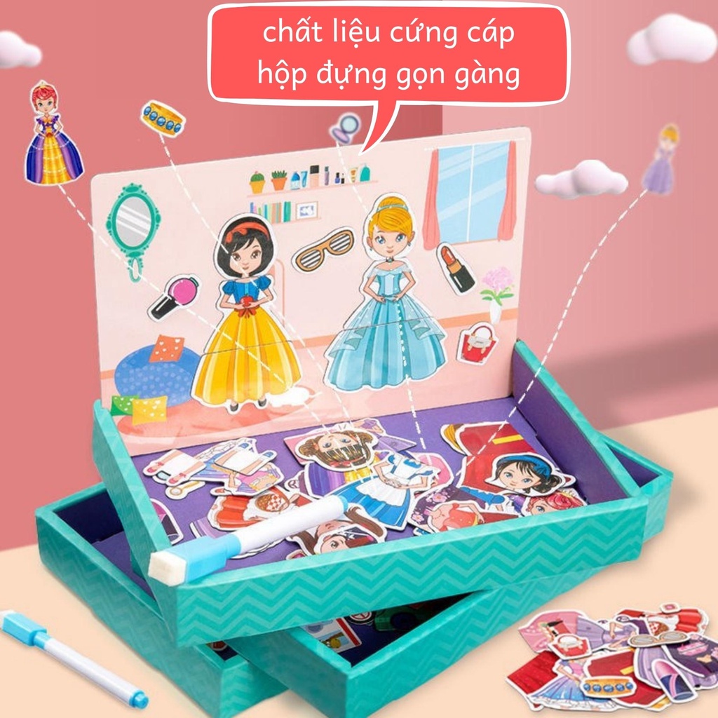 Đồ chơi bé gái ghép hình thiết kế thời trang công chúa theo mẫu nhiều hình chủ đề nhân vật dành cho bé BOBIKIDS BG01