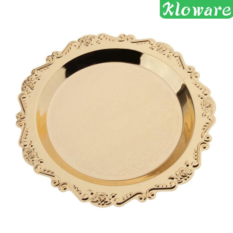 Đĩa Trưng Bày Trái Cây / Món Tráng Miệng Màu Vàng Kim 20cm