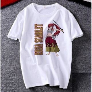 Áo thun Cotton Unisex - Nhân vật Erza Scarlet - Fairy Tail - Chibi - Erza Scarlet quyết chiến