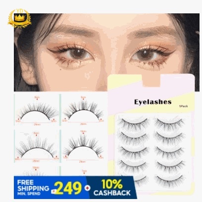 Set 5 Cặp Lông Mi Giả Cong Dài Tự Nhiên Trang Điểm Mắt To Hàng Ngày