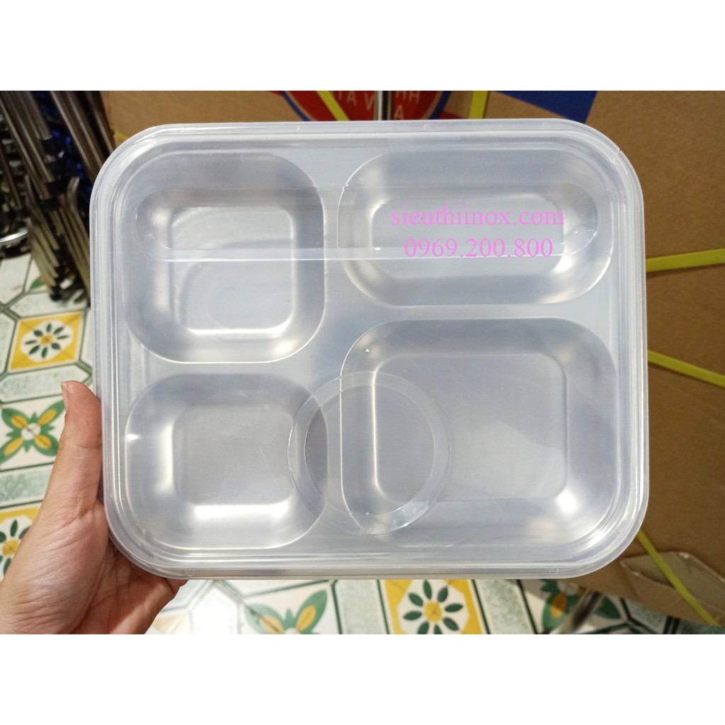 Khay cơm inox 4 ngăn giá siêu rẻ | BigBuy360 - bigbuy360.vn