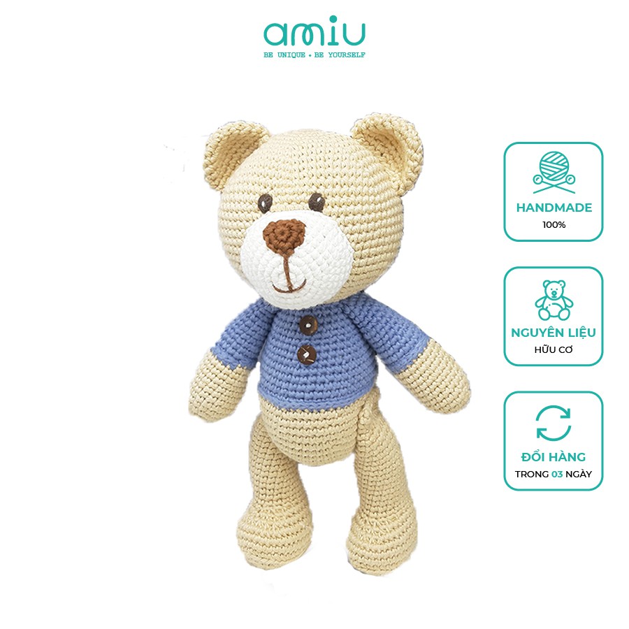 Gấu bông móc len Amigurumi cao cấp Amiu Việt Nam - Gấu Teddy handmade 100% Cotton - SP000129