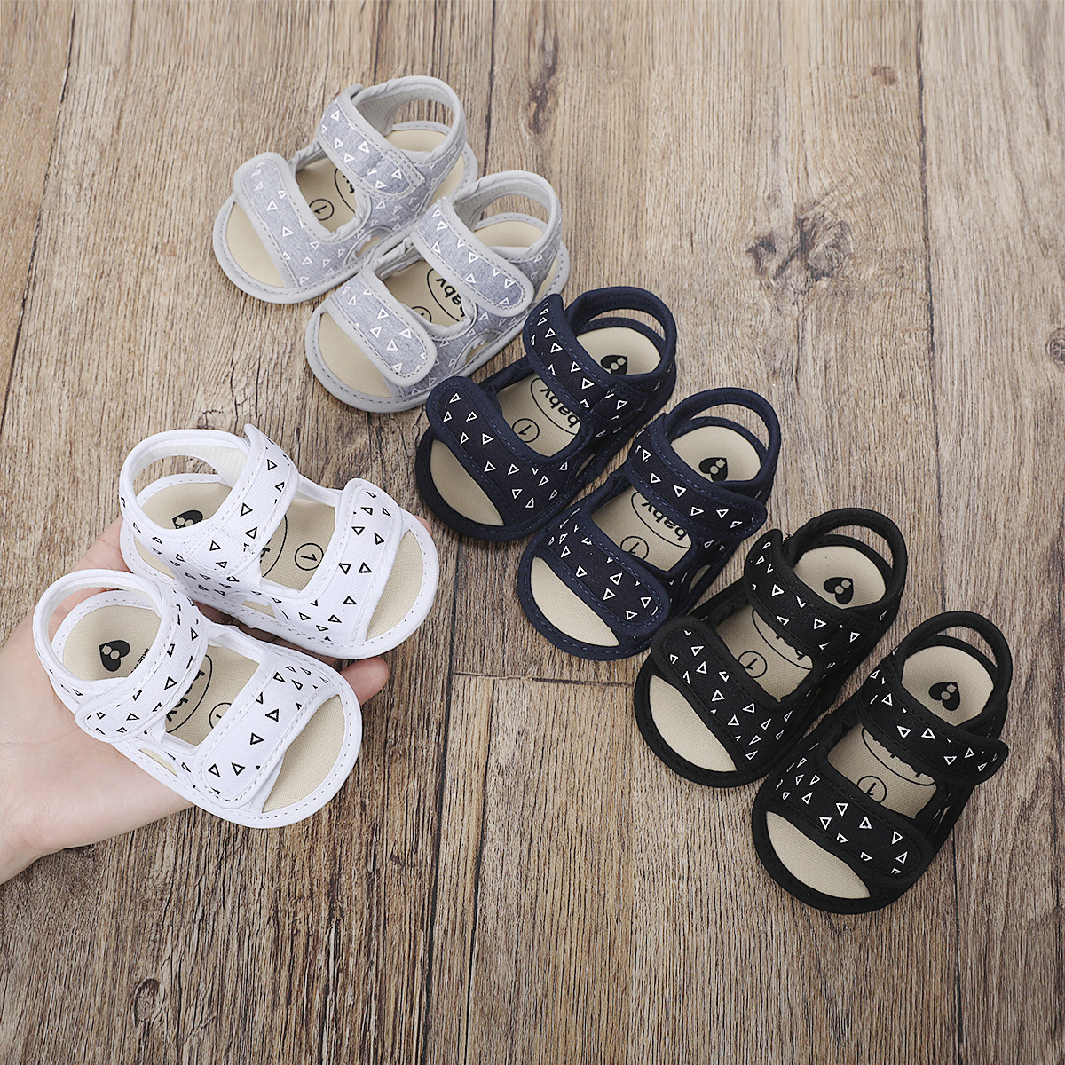 Giày sandal đế mềm chống trượt thoáng khí thời trang mùa hè cho bé 0-18 M