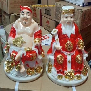 thần tài ông địa đế tròn đỏ ( bột đá )
