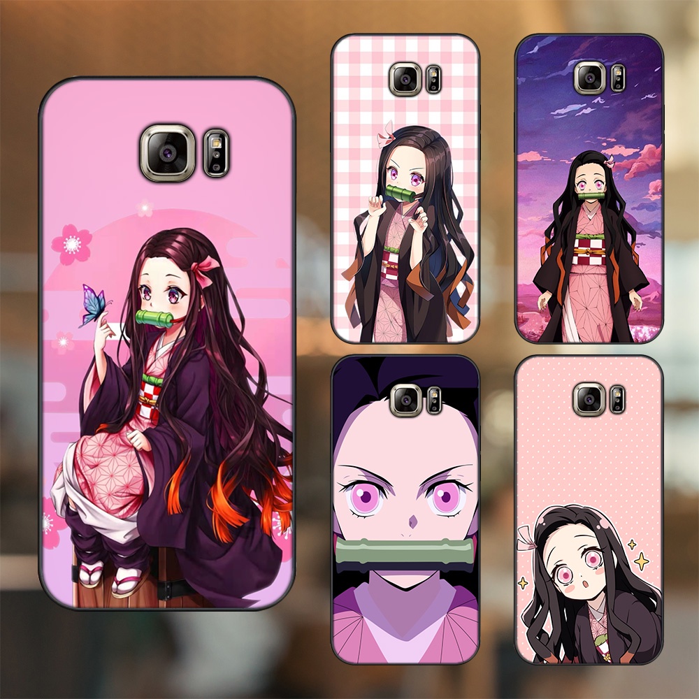 Ốp lưng Samsung Note 5 viền đen in hình Nezuko Kimetsu no Yaiba