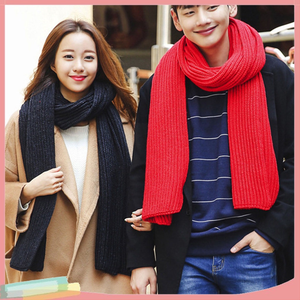 Khăn Choàng Dệt Kim Màu Sắc Đơn Giản Phong Cách Hàn Quốc Cho Nữ