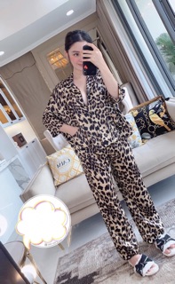 Bộ pijama da beo lụa satin cao cấp quảng châu