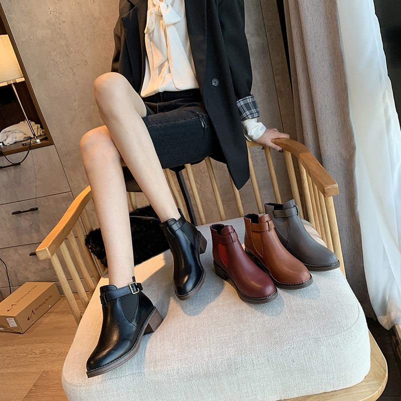 Giày Bốt Da Mềm Chống Trượt Thoáng Khí Thời Trang Cho Nữ