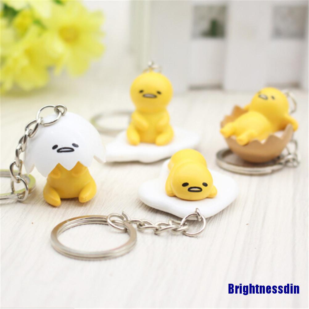 1 móc khóa hình quả trứng lười Gudetama bằng PVC 2-3cm