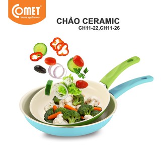 [LIFEMC11M2ADP -12% đơn 250K] Combo 02 chảo chống dính Ceramic COMET - CH11-22&26