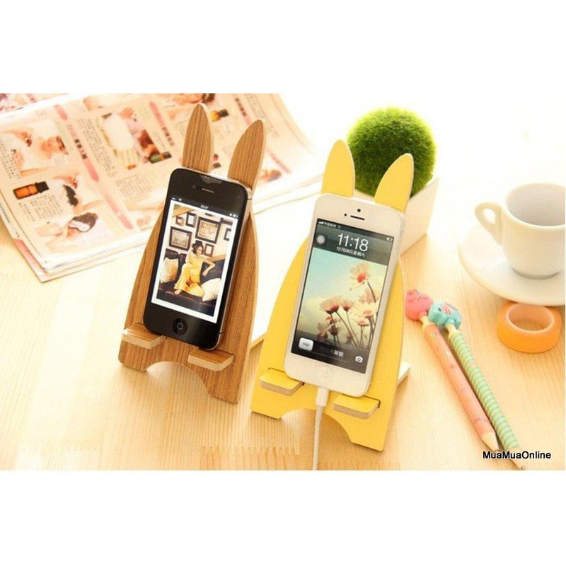 Giá Đỡ Điện Thoại Bằng Gỗ Hình Thỏ
