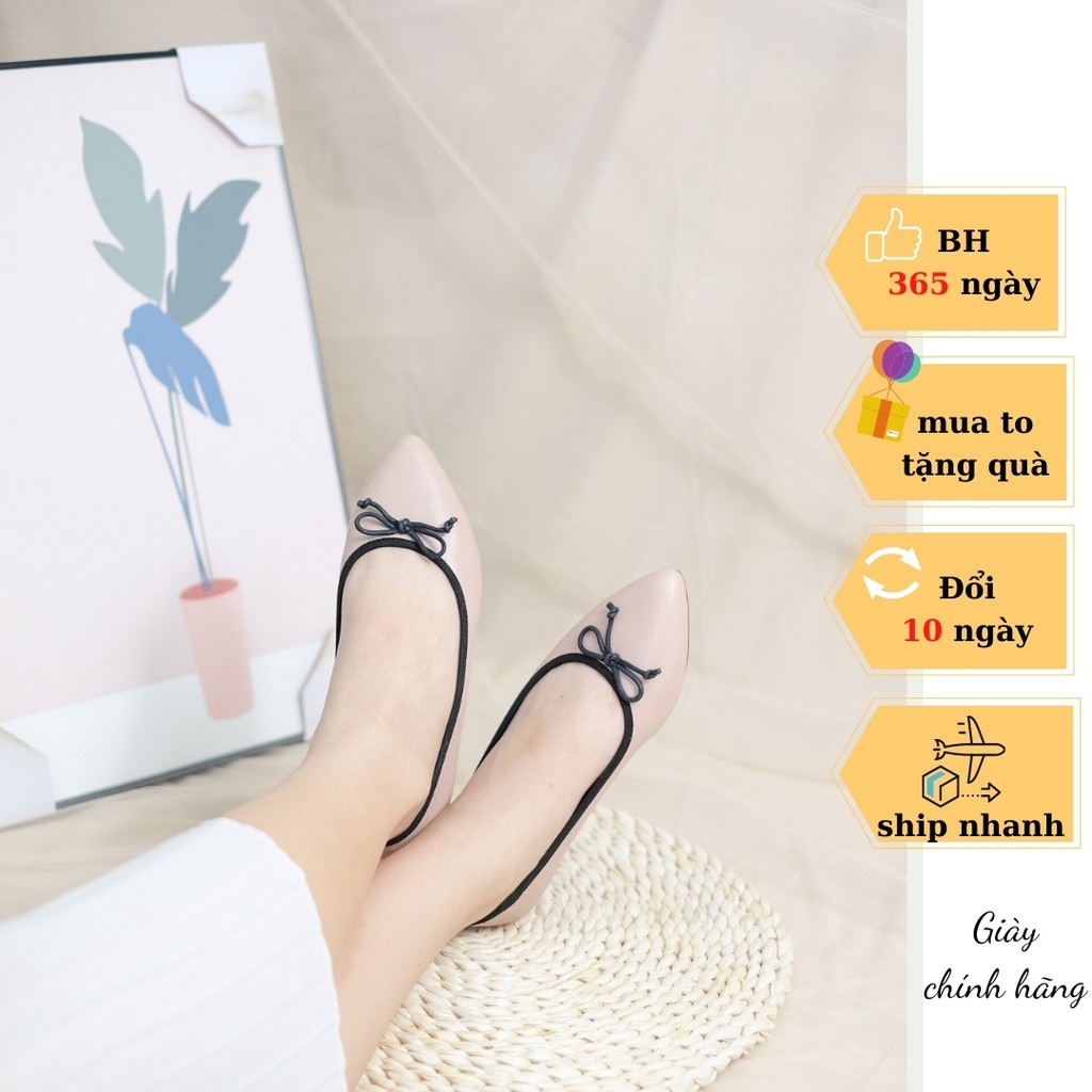 Giày búp bê mũi nhọn nơ nhí - THENYSMILE - Nw nhọn