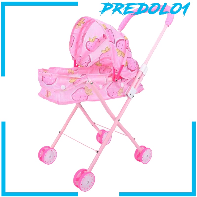 [PREDOLO1] Baby Dolls Stroller Pushchair Folding Kids Pretend Role Play Toys Blue