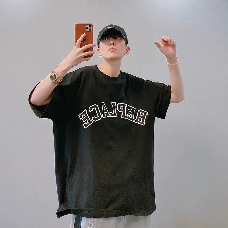 ÁO THUN TAY LỠ COTTON REPLACE FORM UNISEX NAM NỮ (kèm ảnh thật)