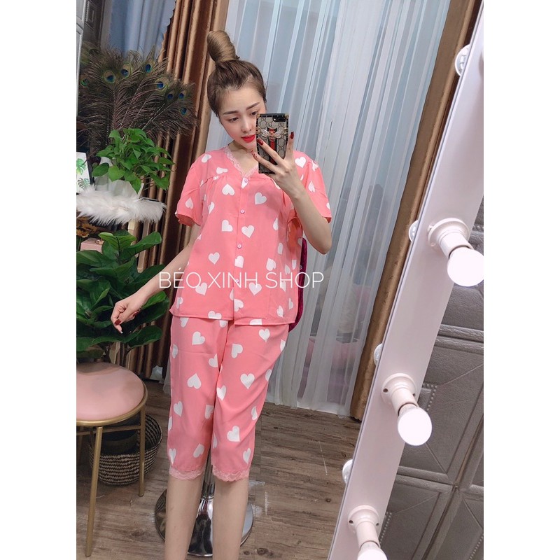 Đồ Ngủ Lửng 55-85kg Bigsize Cao Cấp Kiểu Dáng Đẹp Vải Lụa Nhật Lạnh Mặc Cực Thích | BigBuy360 - bigbuy360.vn