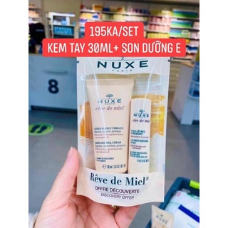 Set kem dưỡng tay và son dưỡng dạng thỏi NUXE