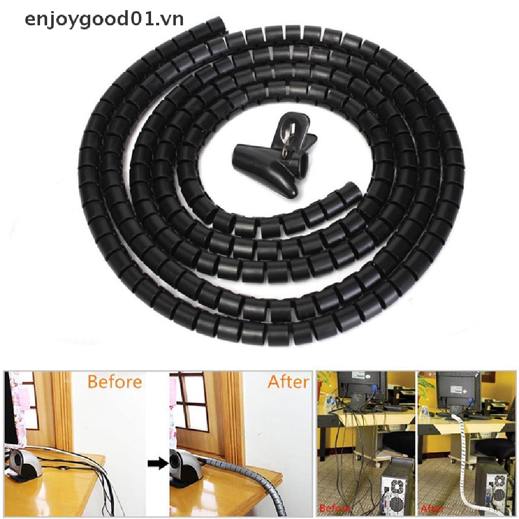 Cuộn Dây Quấn Bảo Vệ Dây Cáp Hình Xoắn Ốc Dài 1M 8mm