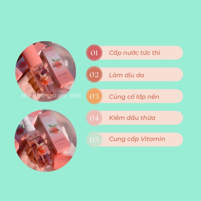 Xịt Khoáng Đào - Kiss Beauty | BigBuy360 - bigbuy360.vn