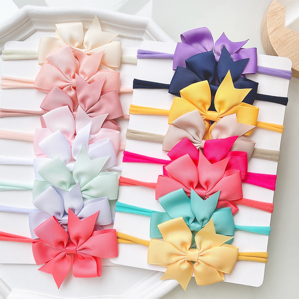 Set 8 dây buộc tóc KIDSBOWS đính nơ nhiều màu sắc cho bé gái