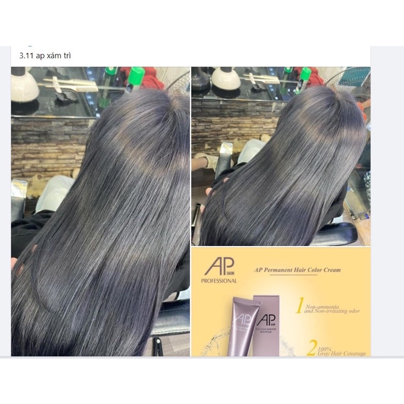 Thuốc Nhuộm Tóc Khói Trì, Xám Chì 3/11 AP Không Cần Tẩy
