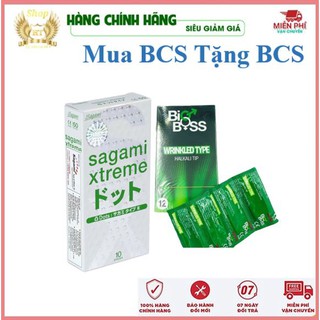 [Mua 1 Tặng 1] Bao cao su Sagami Xtreme White siêu mỏng gai (Hộp 10 chiếc) ✓ BCS Gai-siêu mỏng Tặng 1 Hộp Bigboss 12Bao